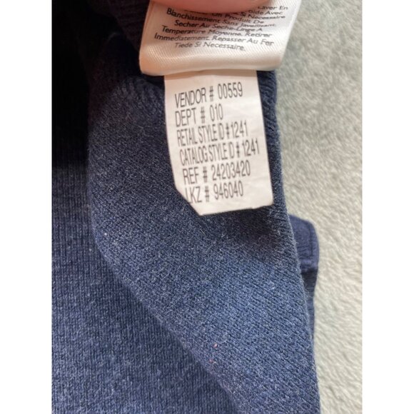 Eddie Bauer Mens Small Navy Blue Grandpa Golfing Sweater With Pocket Japan Made - Picture 8 of 9